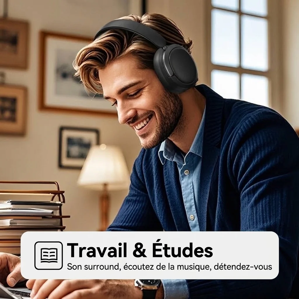 Wireless Active Noise Cancelling Headphones with Bluetooth 5.4, 40mm Drivers, Up to 100 Hours Playtime, Fast Charging & Ultra-Comfortable Ear Cups for Travel