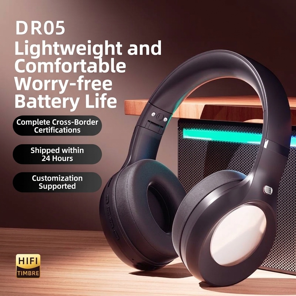 Active Noise Cancelling Wireless Bluetooth 5.3 Headphones with 40mm Drivers, 24-Hour Playtime, Built-in Mic & Plush Memory Foam Ear Pads, Over-Ear Stereo Headset