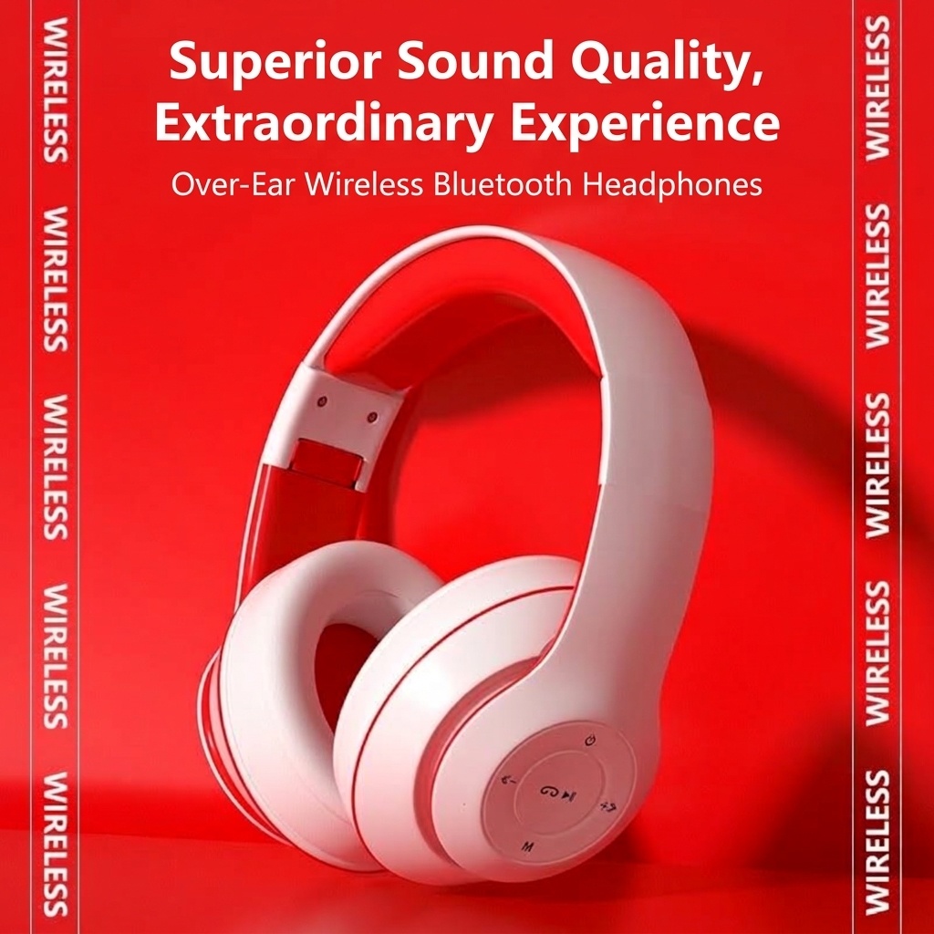 Wireless Bluetooth 5.2 Over-Ear Headphones with 40mm Drivers, Deep Bass, 25-Hour Battery Life, TF Card Slot & 3.5mm AUX Wired Mode, Foldable Headset