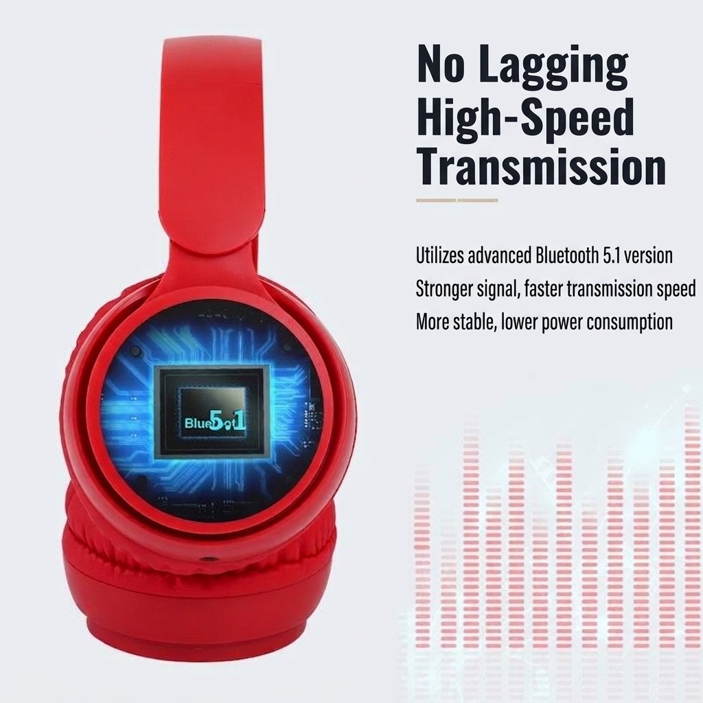 F68 Wireless Bluetooth 5.1 Over-Ear Headphones with Active Noise Reduction, 20-Hour Battery Life, TF Card Slot, Dual Wired/Wireless Mode & Hi-Fi Stereo Sound