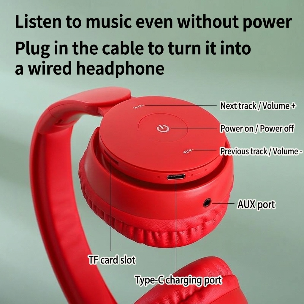 F68 Wireless Bluetooth 5.1 Over-Ear Headphones with Active Noise Reduction, 20-Hour Battery Life, TF Card Slot, Dual Wired/Wireless Mode & Hi-Fi Stereo Sound