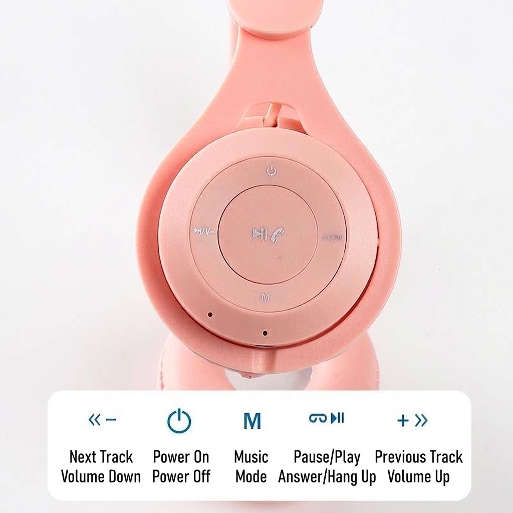 Foldable Wireless Bluetooth 5.0 On-Ear Headphones with Built-in Mic, 40mm Drivers, 10-Hour Battery Life, Noise Reduction & Soft Comfort Ear Cushions