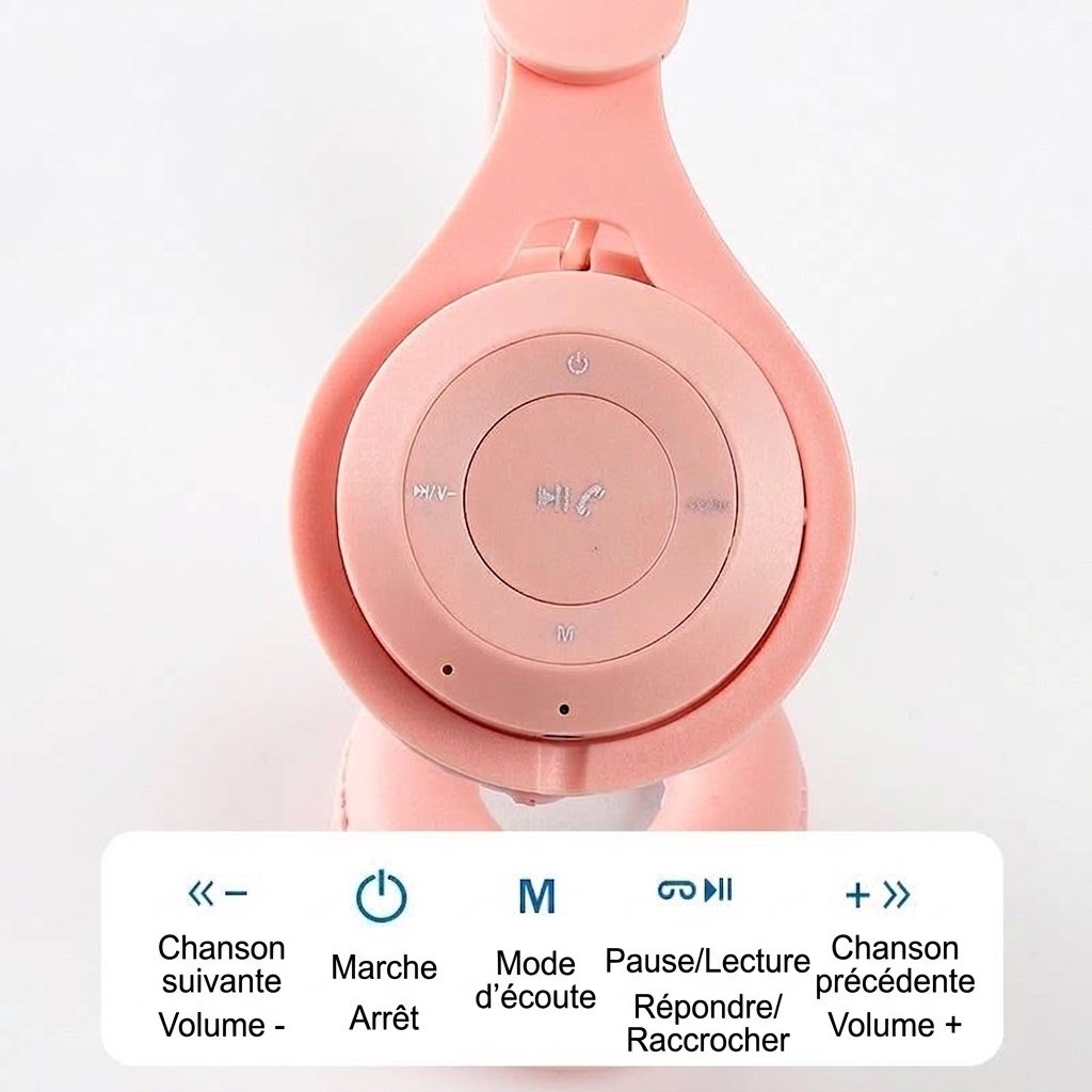 Foldable Wireless Bluetooth 5.0 On-Ear Headphones with Built-in Mic, 40mm Drivers, 10-Hour Battery Life, Noise Reduction & Soft Comfort Ear Cushions