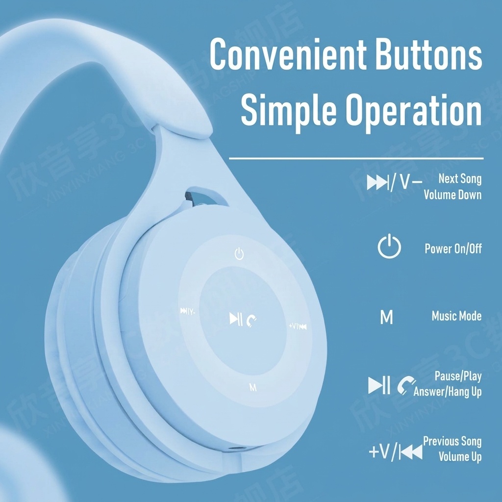 Foldable Wireless Bluetooth 5.0 On-Ear Headphones with Built-in Mic, 40mm Drivers, 10-Hour Battery Life, Noise Reduction & Soft Comfort Ear Cushions