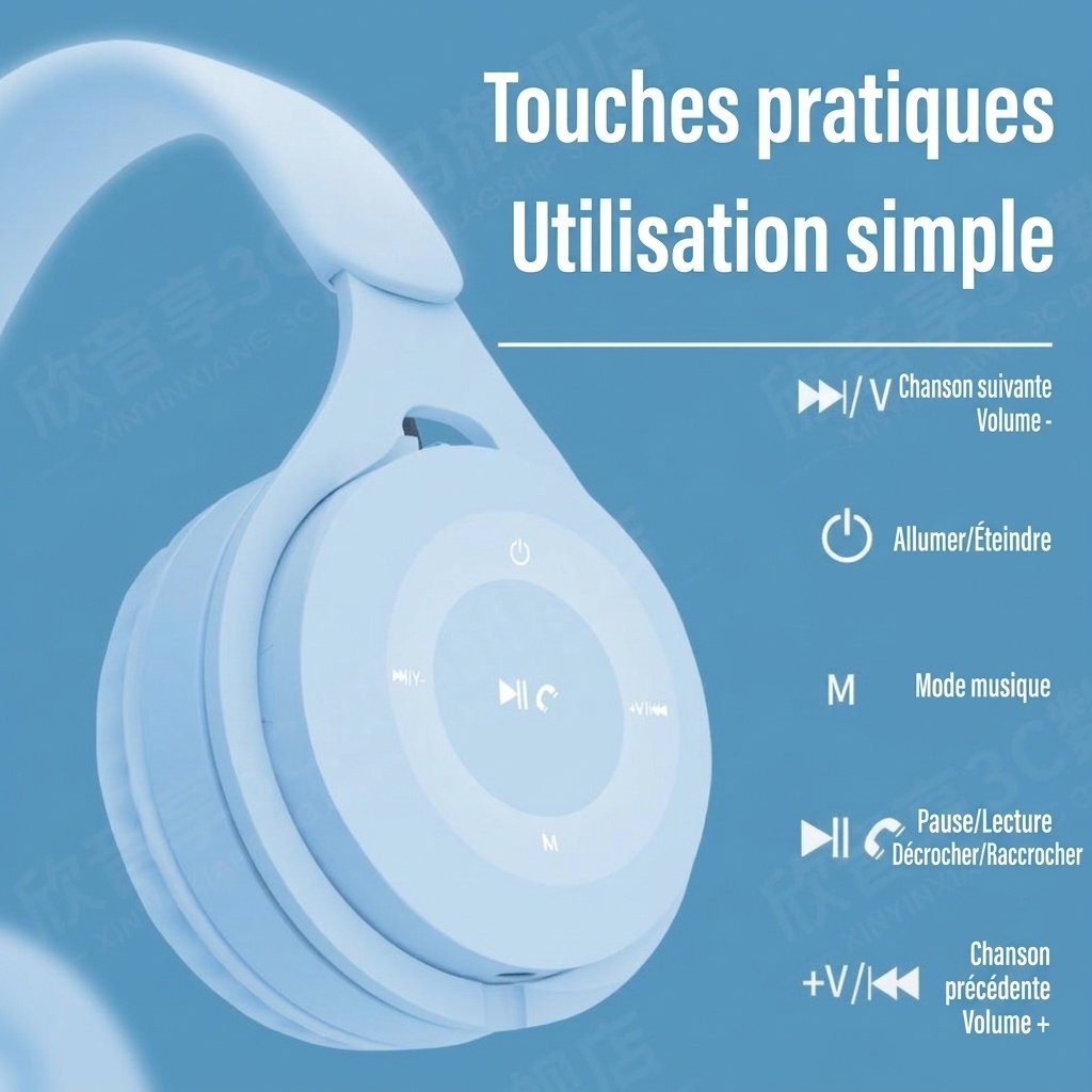 Foldable Wireless Bluetooth 5.0 On-Ear Headphones with Built-in Mic, 40mm Drivers, 10-Hour Battery Life, Noise Reduction & Soft Comfort Ear Cushions