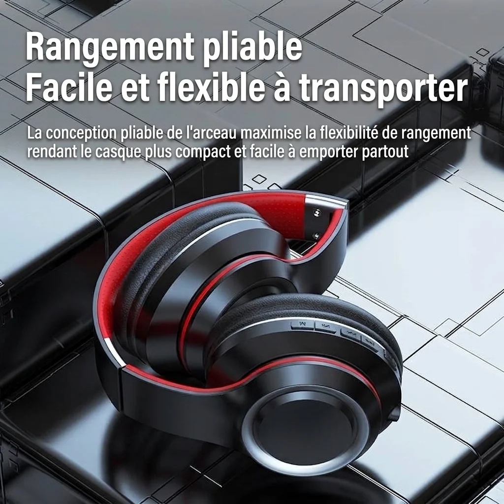 Wireless Bluetooth 5.0 Over-Ear Headphones with 40mm Drivers, Deep Bass, ANC Noise Reduction, 20-Hour Playtime, TF Card & 3.5mm Audio Jack Support