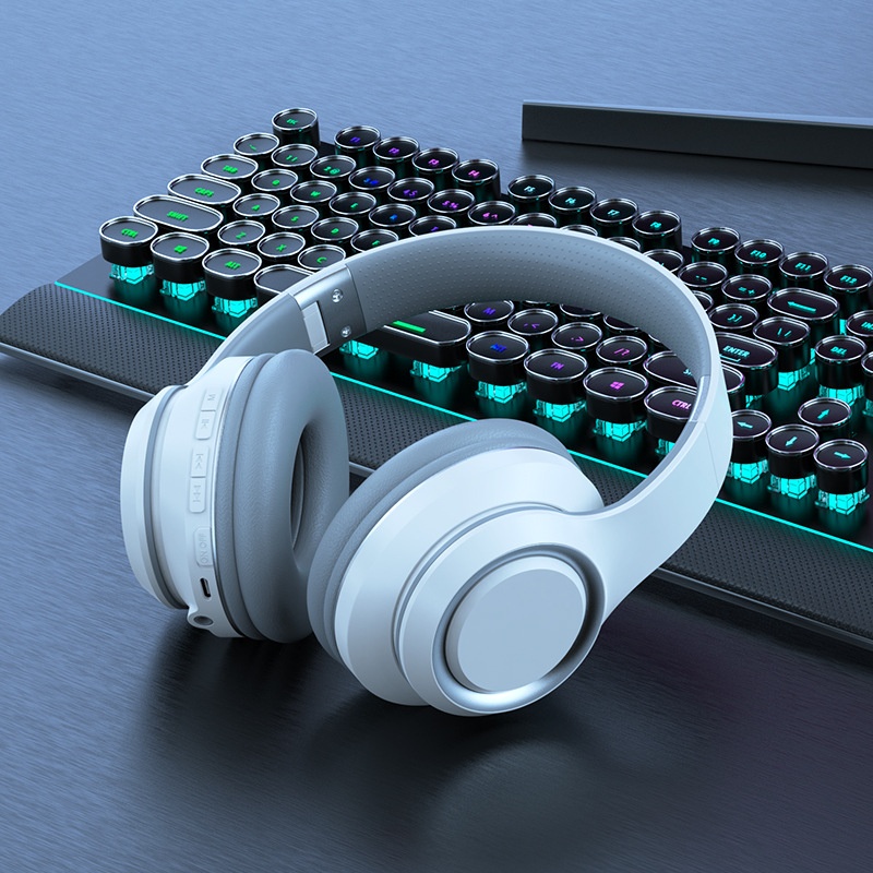 Wireless Bluetooth 5.0 Over-Ear Headphones with 40mm Drivers, Deep Bass, ANC Noise Reduction, 20-Hour Playtime, TF Card & 3.5mm Audio Jack Support