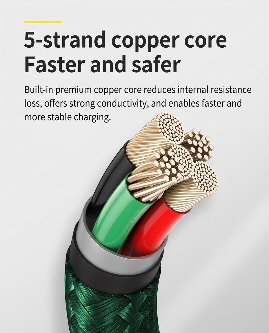 2.4A Multi Charging Cable, Nylon Braided Fast Charger Data Sync Cord for Multiple Devices