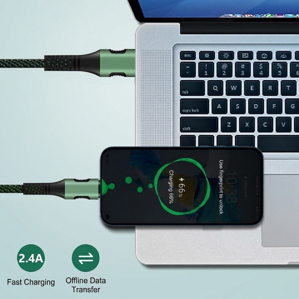 2.4A Multi Charging Cable, Nylon Braided Fast Charger Data Sync Cord for Multiple Devices