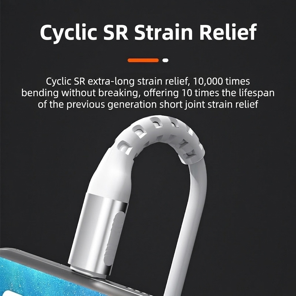 66W Liquid Silicone Fast Charging Cable, USB Type-C/Micro USB/iPhone Charger Cord, Tangle-Free