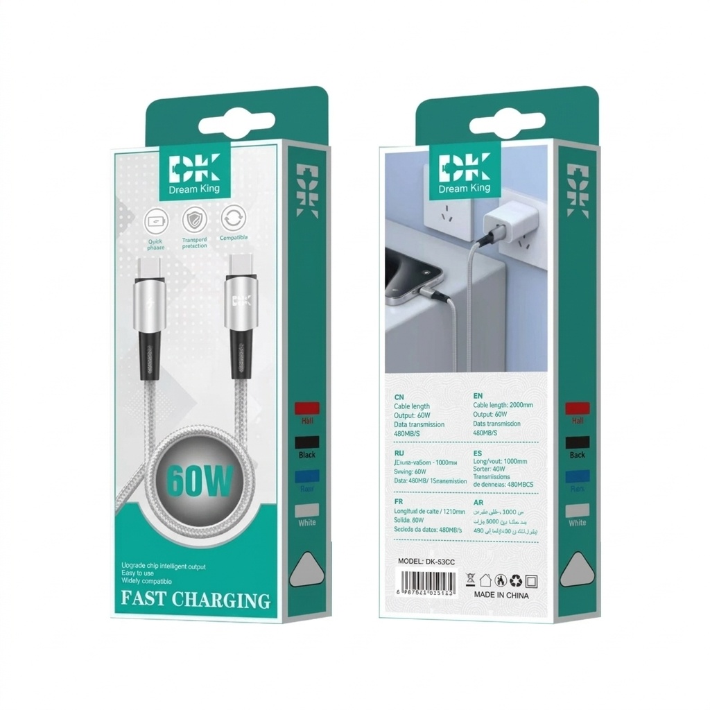 66W Braided Fast Charging USB Cable with Premium Aluminum Alloy Connector for Smartphones
