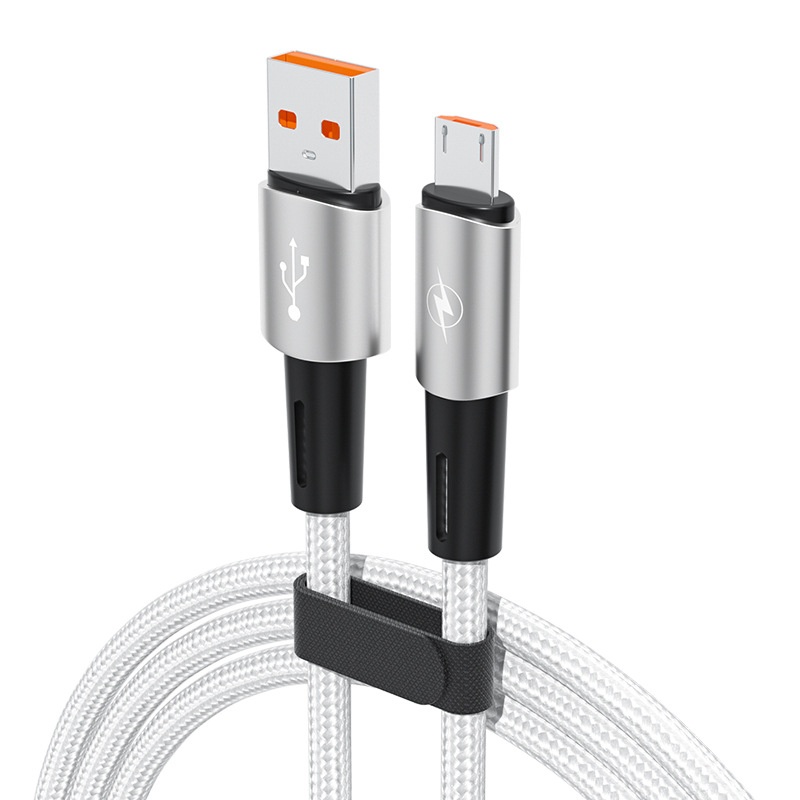 66W Braided Fast Charging USB Cable with Premium Aluminum Alloy Connector for Smartphones