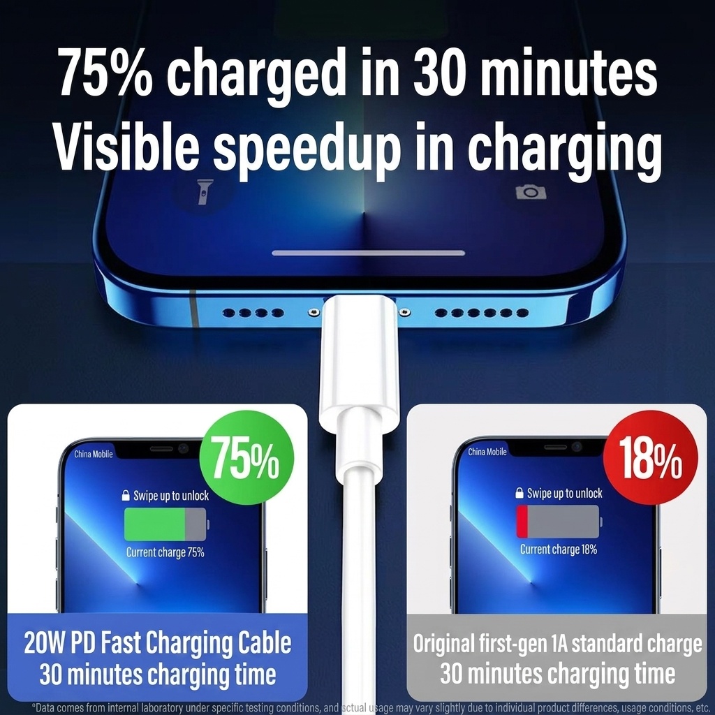 PD snellaadkabel USB-C naar Lightning, slimme chip MFi-gecertificeerde kabel voor iPhone 14/13/12