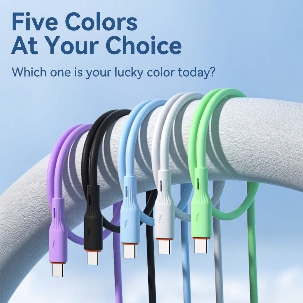 66W Liquid Silicone Super Fast Charging Cable, Low-Temp Safe Charger Cord for Smartphones