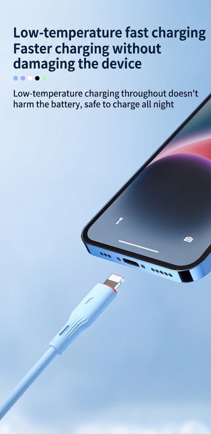 66W Liquid Silicone Super Fast Charging Cable, Low-Temp Safe Charger Cord for Smartphones