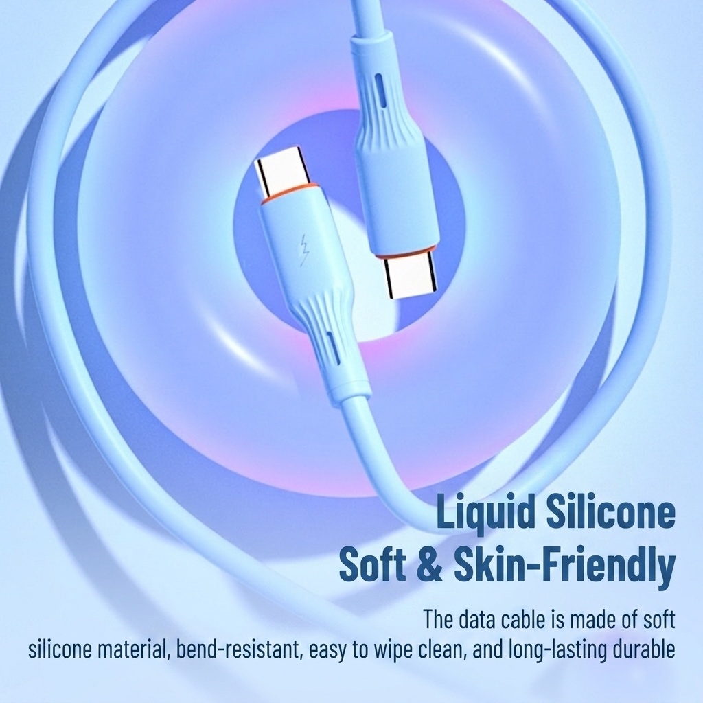 66W Liquid Silicone Super Fast Charging Cable, Low-Temp Safe Charger Cord for Smartphones