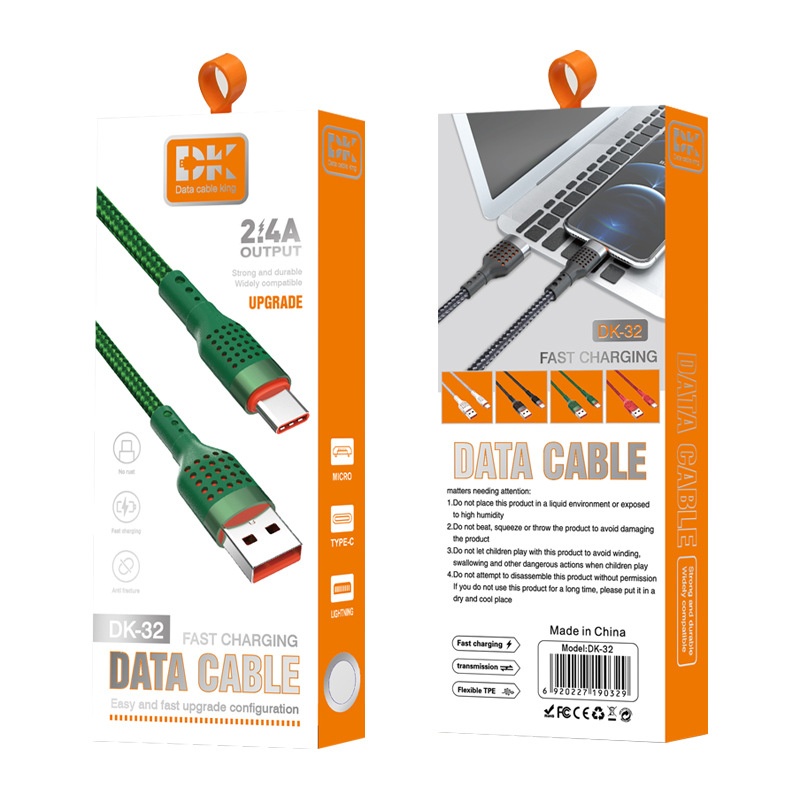 66W Durable Nylon Braided USB Data Cable, Fast Charging Sync Cord for Universal Phones