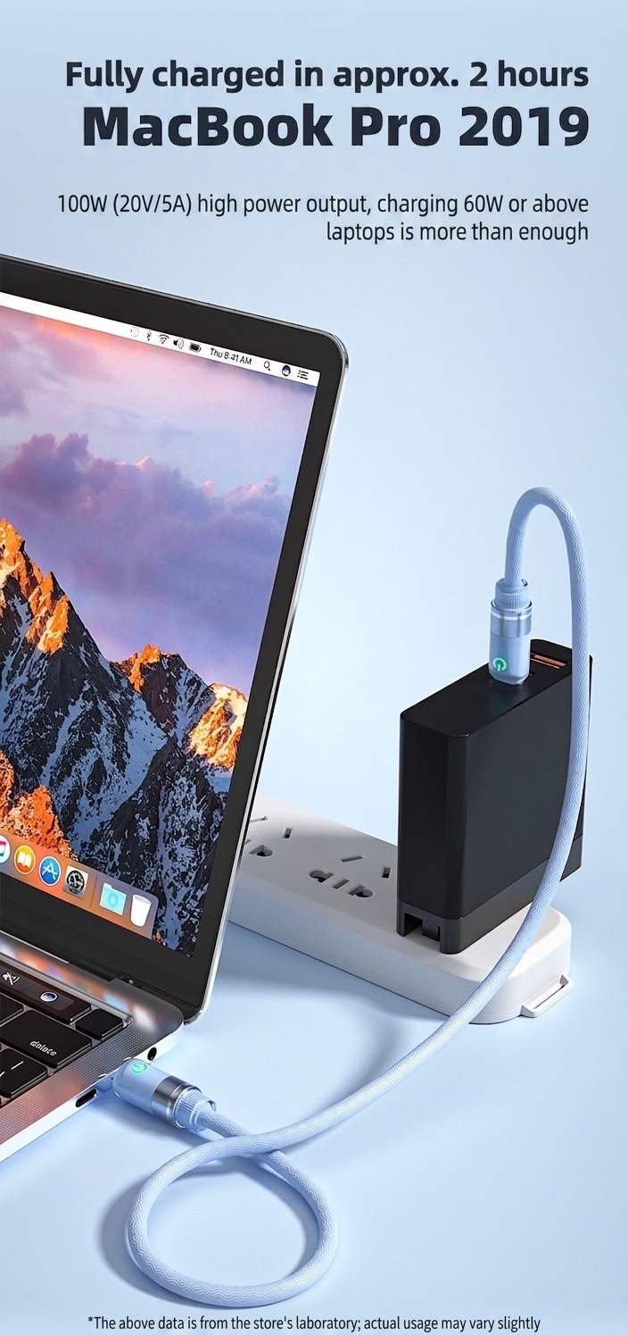 66W USB-A to Type-C Fast Charge Cable with LED Indicator Light for Easy Night Charging