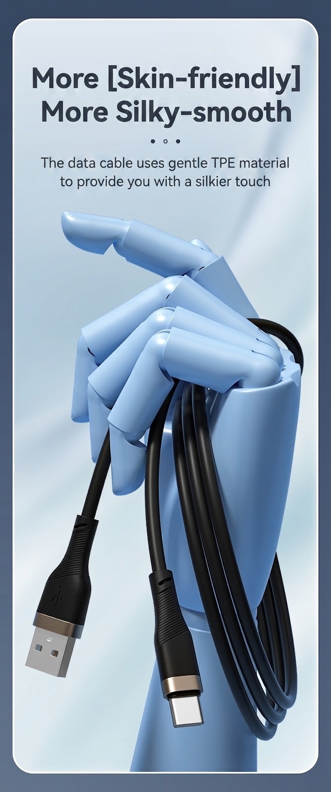 66W High-Speed USB-C Fast Charging Cable, Durable TPE Material Cord for Android Devices