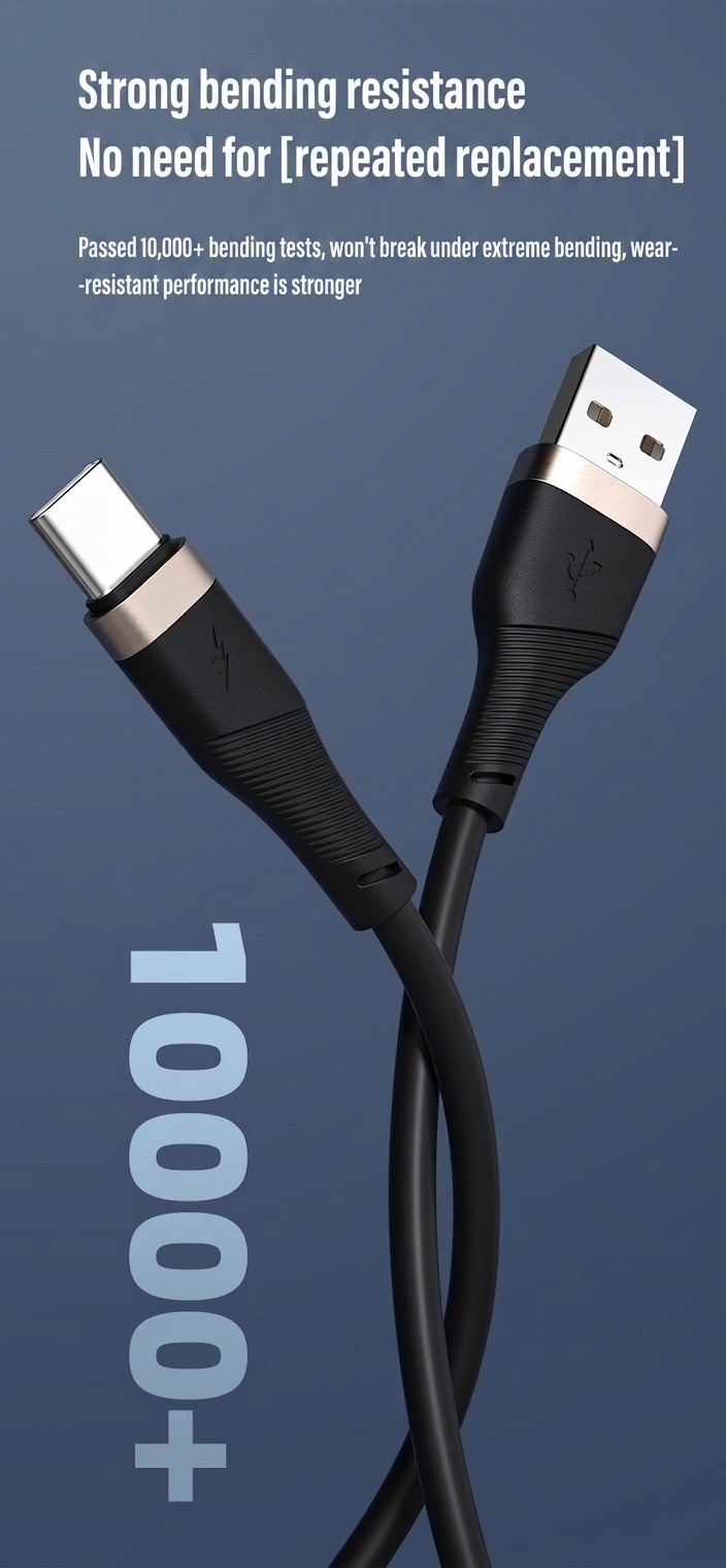 66W High-Speed USB-C Fast Charging Cable, Durable TPE Material Cord for Android Devices