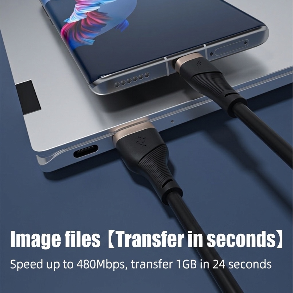 66W High-Speed USB-C Fast Charging Cable, Durable TPE Material Cord for Android Devices