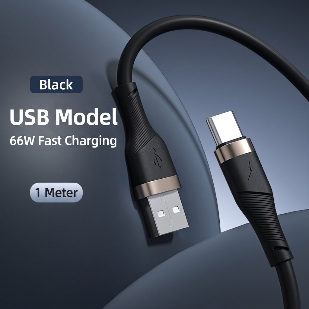 66W High-Speed USB-C Fast Charging Cable, Durable TPE Material Cord for Android Devices