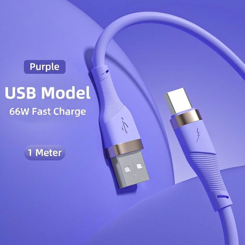 66W High-Speed USB-C Fast Charging Cable, Durable TPE Material Cord for Android Devices