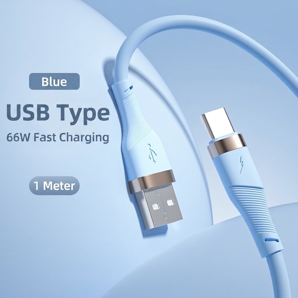 66W High-Speed USB-C Fast Charging Cable, Durable TPE Material Cord for Android Devices