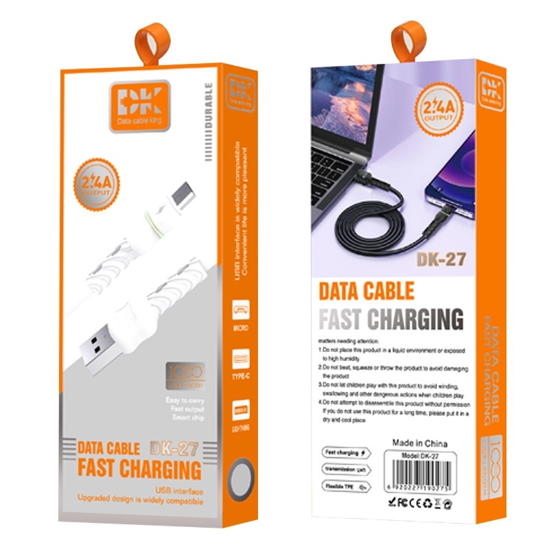 2.1A Flexible TPE USB Data Cable, Fast Charging Sync Cord for Universal Smartphones