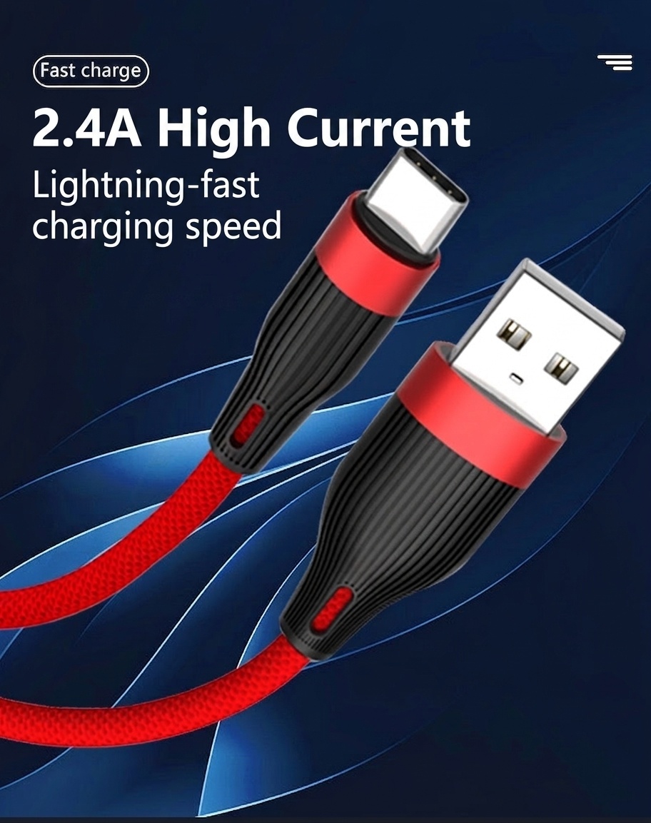 Universal Fast Charge Data Cable, Pure Copper Core USB Cord for Stable and Fast Sync