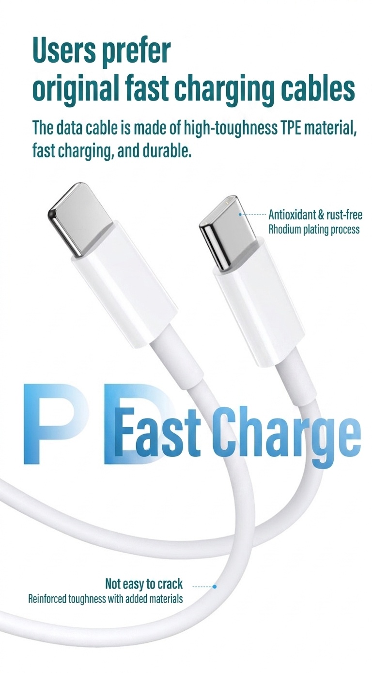20W PD Fast Charger Block & USB-C to Lightning Cable Set, Wall Adapter for iPhone