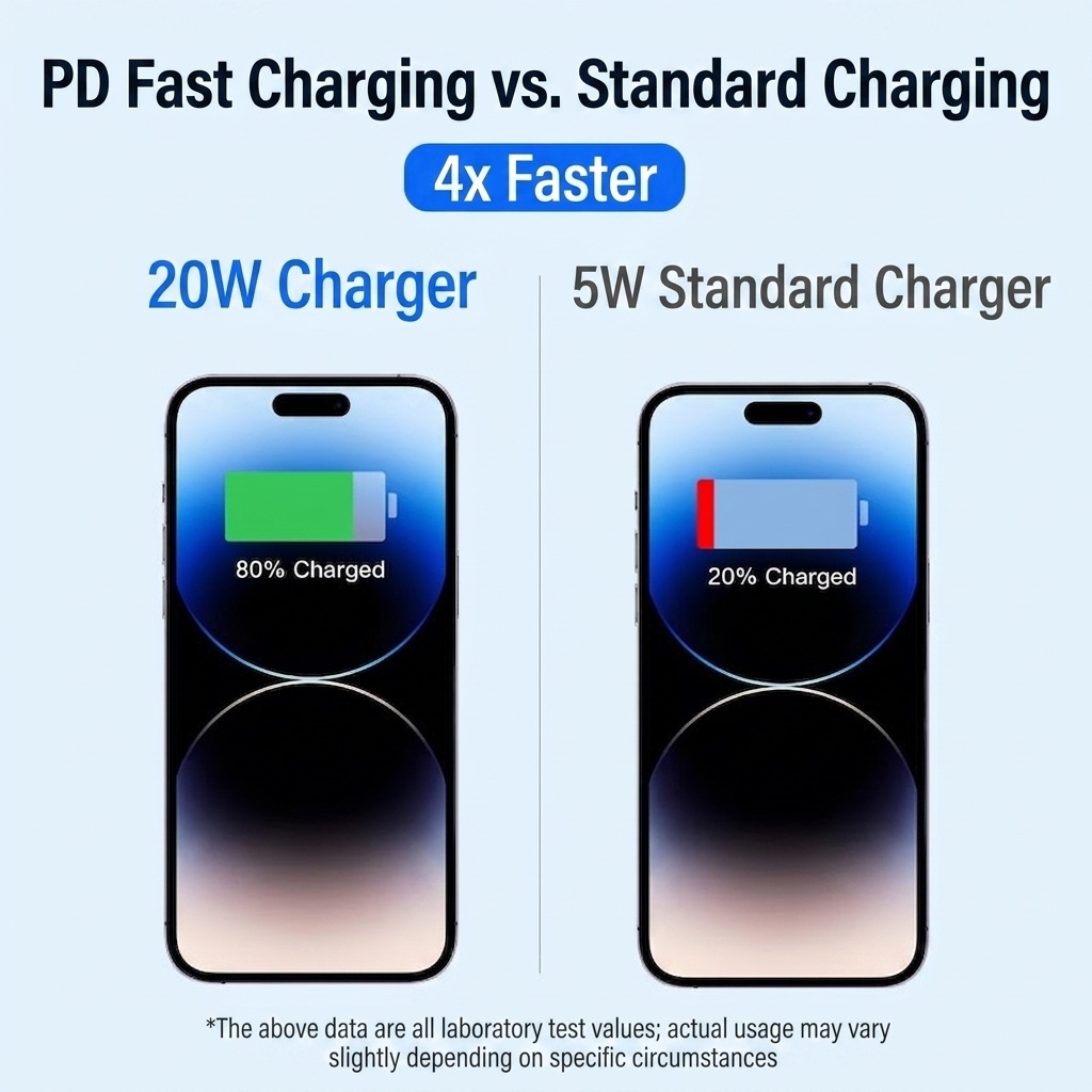 20W PD Fast Charger Block & USB-C to Lightning Cable Set, Wall Adapter for iPhone