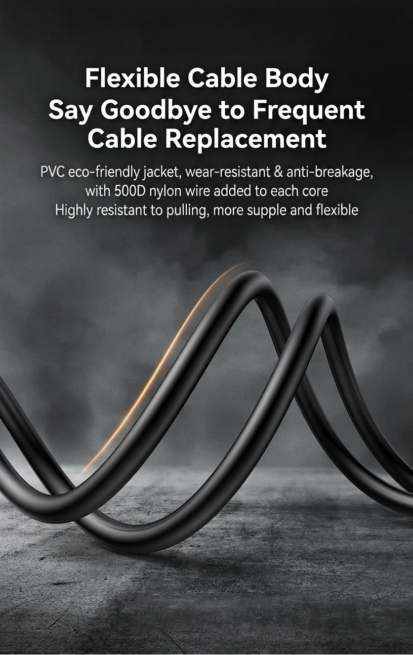 3.5mm Gold-Plated Stereo AUX Audio Cable, Auxiliary Cord for Car, Headphones, Speakers