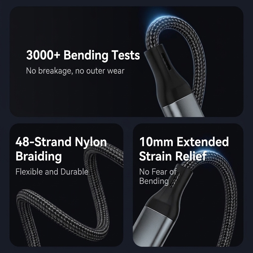 Type-C to 3.5mm Audio Cable, Braided Hi-Fi AUX Cord Adapter for Car Stereo, Headphones