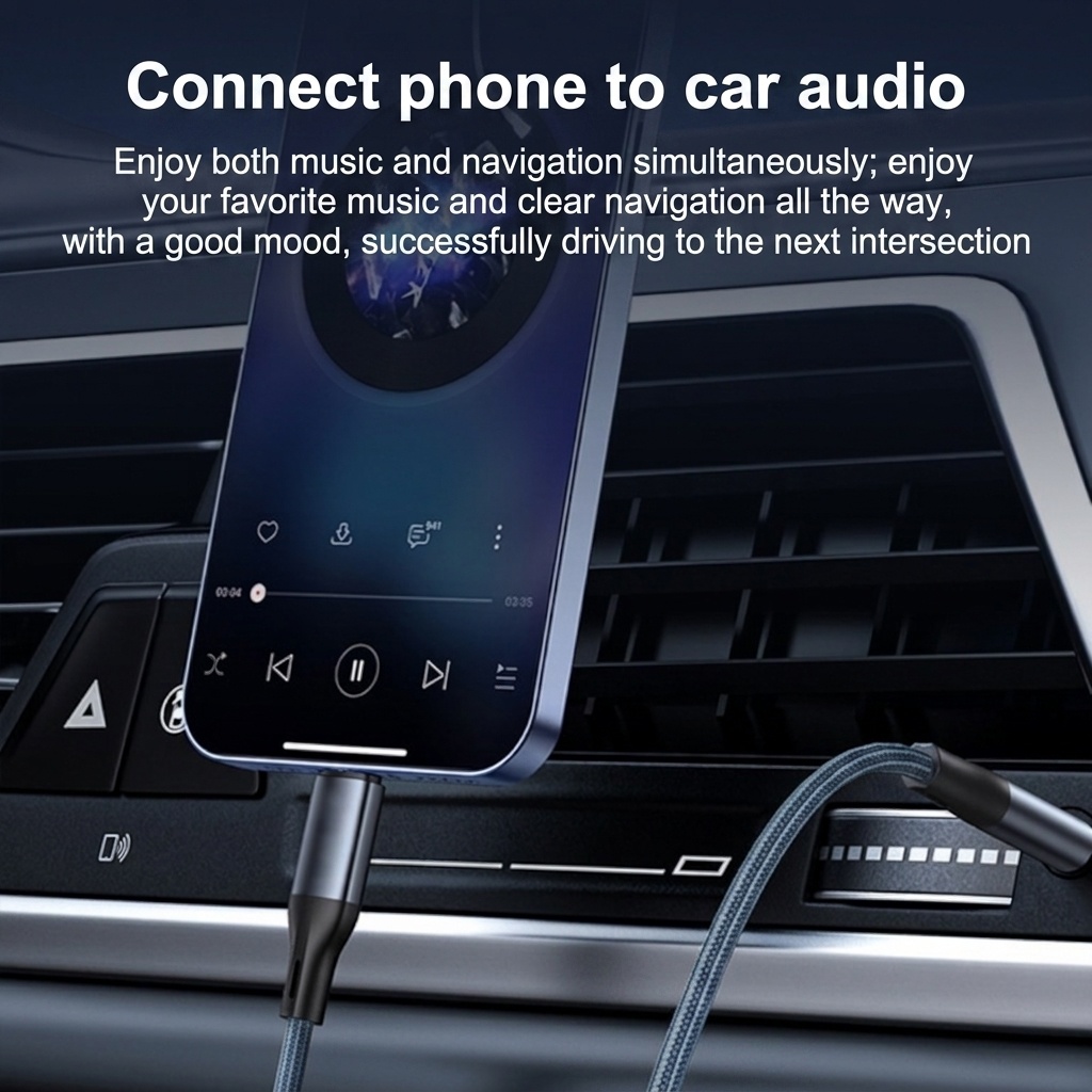 Type-C to 3.5mm Audio Cable, Braided Hi-Fi AUX Cord Adapter for Car Stereo, Headphones