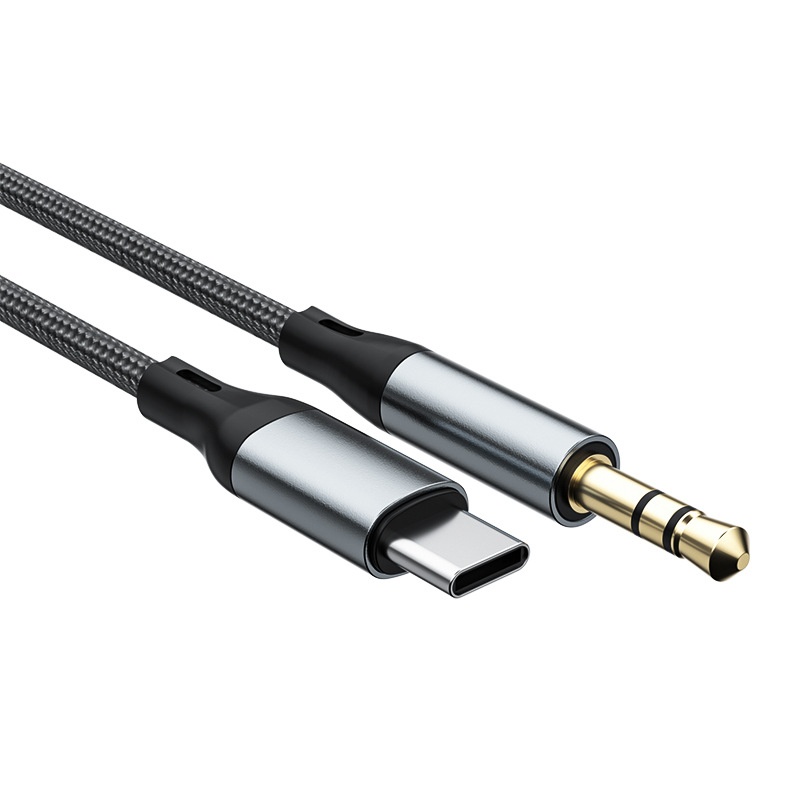 Type-C to 3.5mm Audio Cable, Braided Hi-Fi AUX Cord Adapter for Car Stereo, Headphones