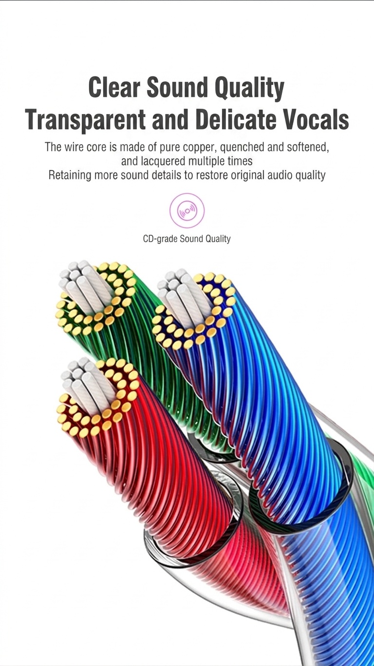 Premium Braided 3.5mm AUX Audio Cable, Gold-Plated Auxiliary Cord for Car, Speakers