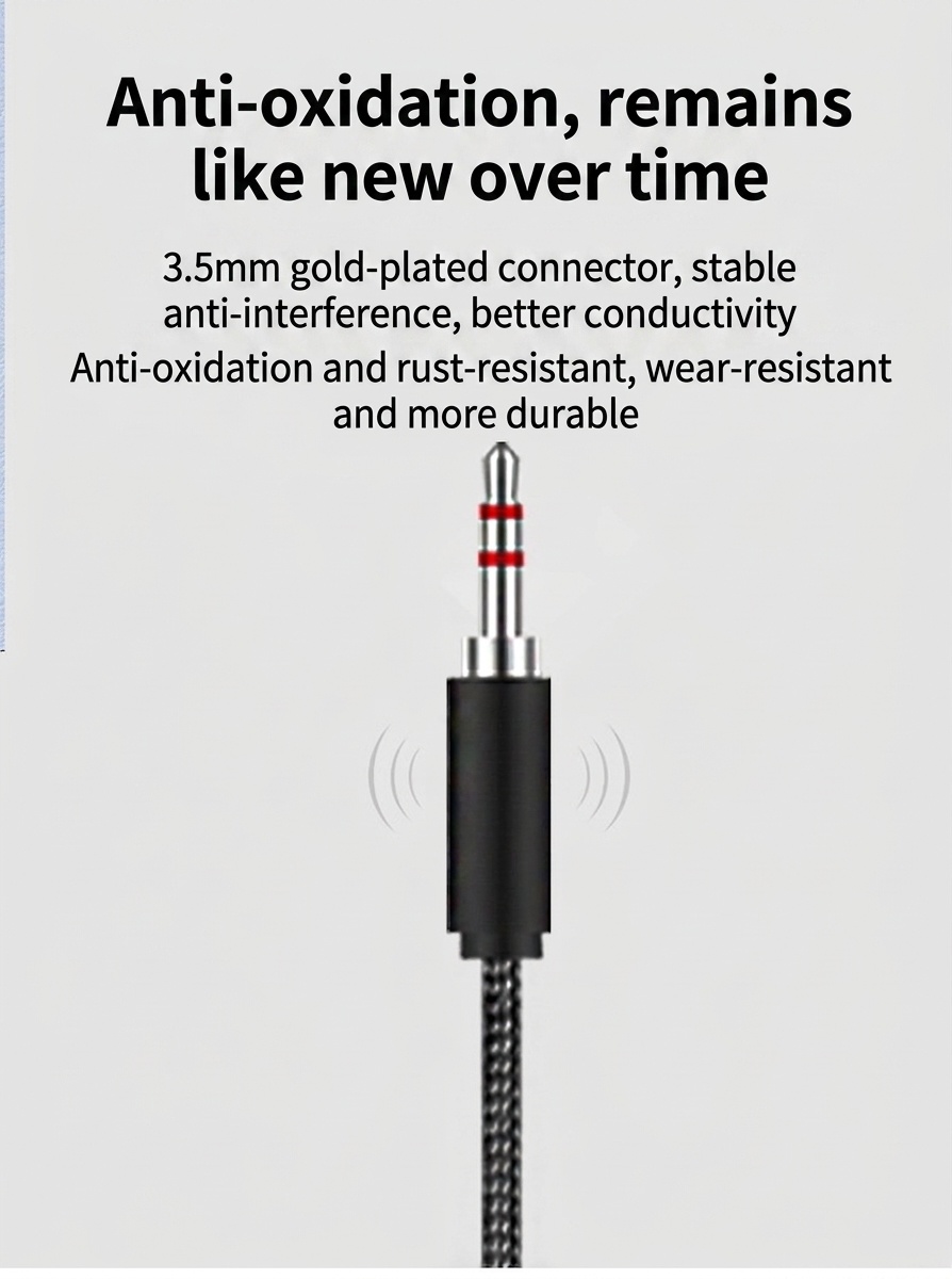 Durable TPE Premium Braided 3.5mm AUX Audio Cable, Tangle-Free Auxiliary Cord
