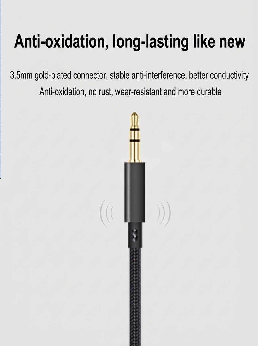 3.5mm Braided Stereo Jack AUX Audio Cable, Auxiliary Cord for Car, Home Stereo, Headphones