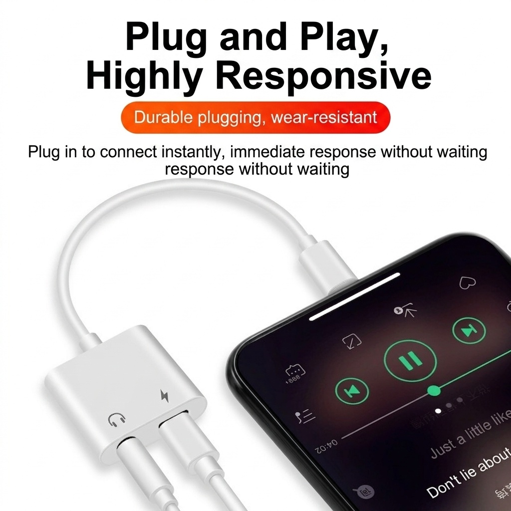 2-in-1 Dual Chip Audio & Charge Adapter, Headphone Jack Splitter for Phones and Tablets