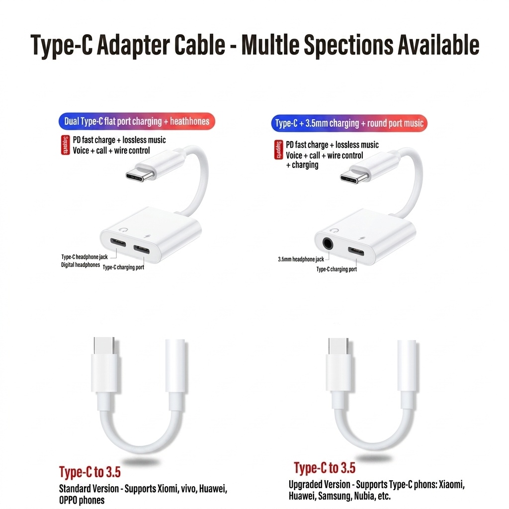 2-in-1 Dual Chip Audio & Charge Adapter, Headphone Jack Splitter for Phones and Tablets