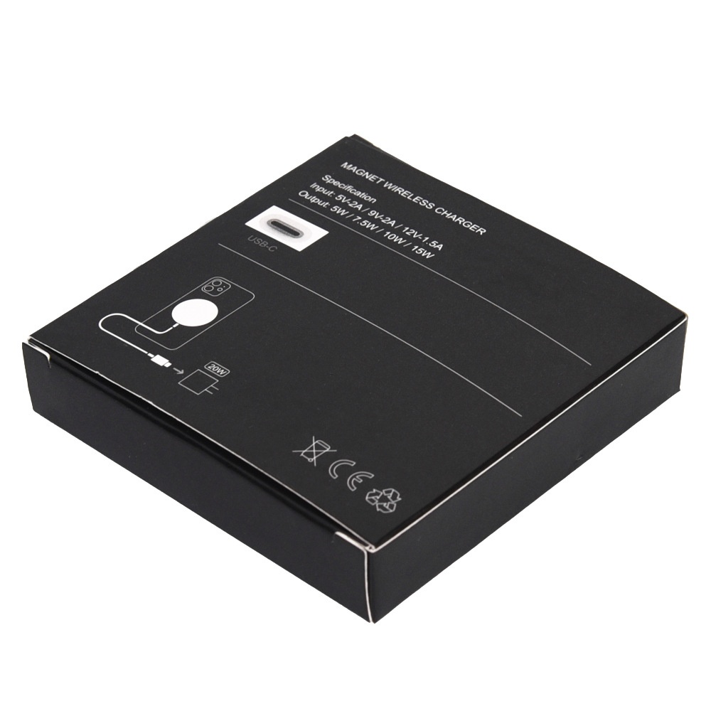 15W Magnetic Wireless Charger with Dual USB-A/C Connector, Ultra-Thin 5.5mm Fast Charging Pad, White/Black