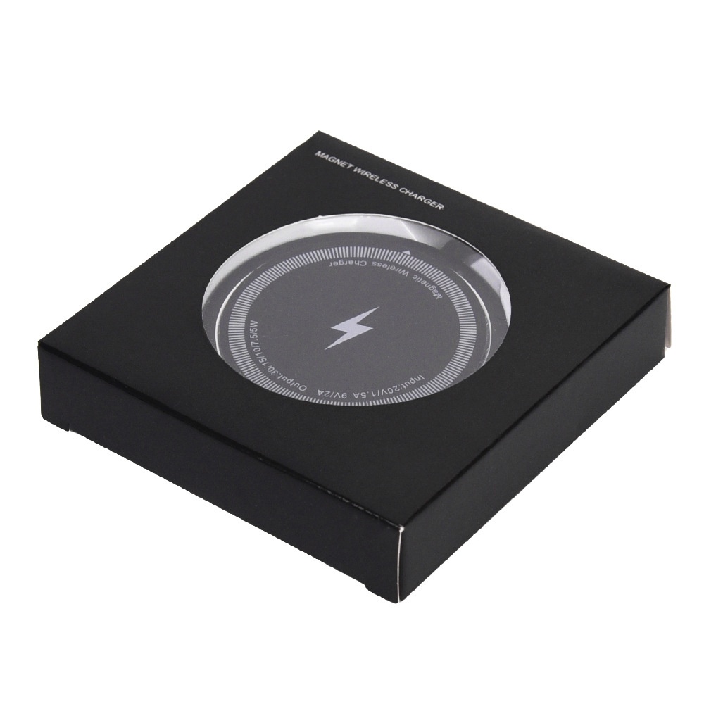 15W Magnetic Wireless Charger with Dual USB-A/C Connector, Ultra-Thin 5.5mm Fast Charging Pad, White/Black