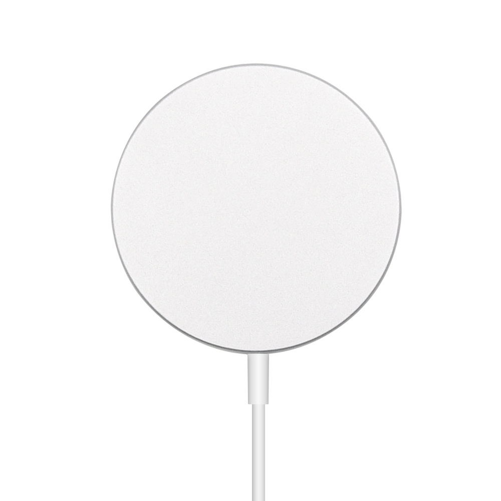 15W Magnetic Wireless Charger with Dual USB-A/C Connector, Ultra-Thin 5.5mm Fast Charging Pad, White/Black