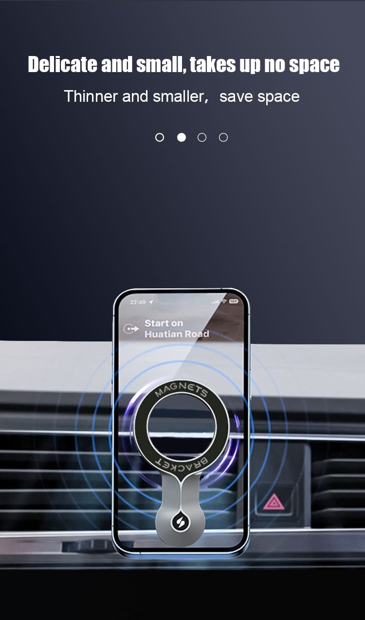 Magnetic Car Phone Mount, Strong Vent Holder for Smartphones, 360° Rotation ABS Hands-Free Navigation, Black
