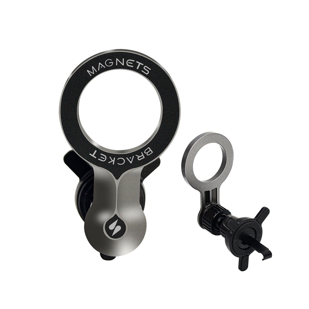Magnetic Car Phone Mount, Strong Vent Holder for Smartphones, 360° Rotation ABS Hands-Free Navigation, Black
