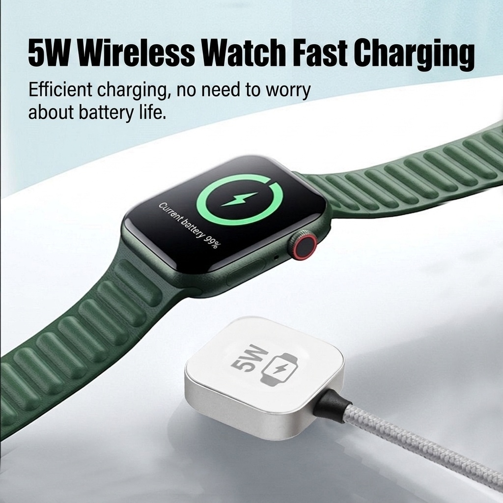 60W USB-C 3-in-1 Fast Charging Cable for Phone, Watch & Laptop, Braided Cord with Aluminum Alloy Connectors, White