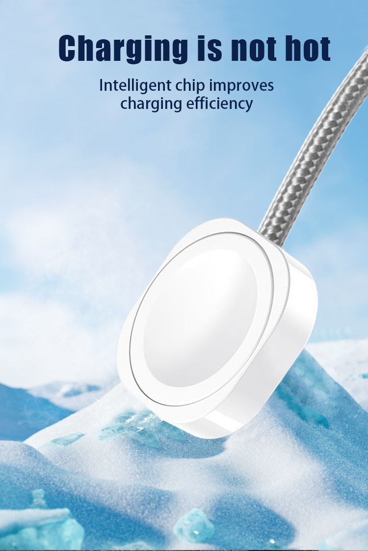 3-in-1 Multi-Charger Cable for Smartwatch, iPhone & Android, Fast Charging Braided Cord, White