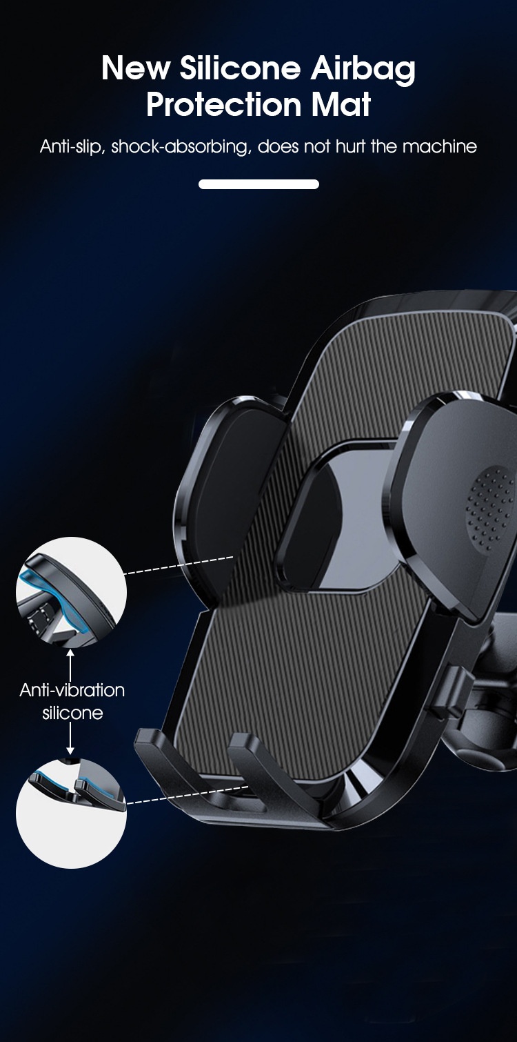 Universal Car Phone Mount, Strong Suction Cup Dashboard & Windshield Holder, 270° Adjustable Arm, Black
