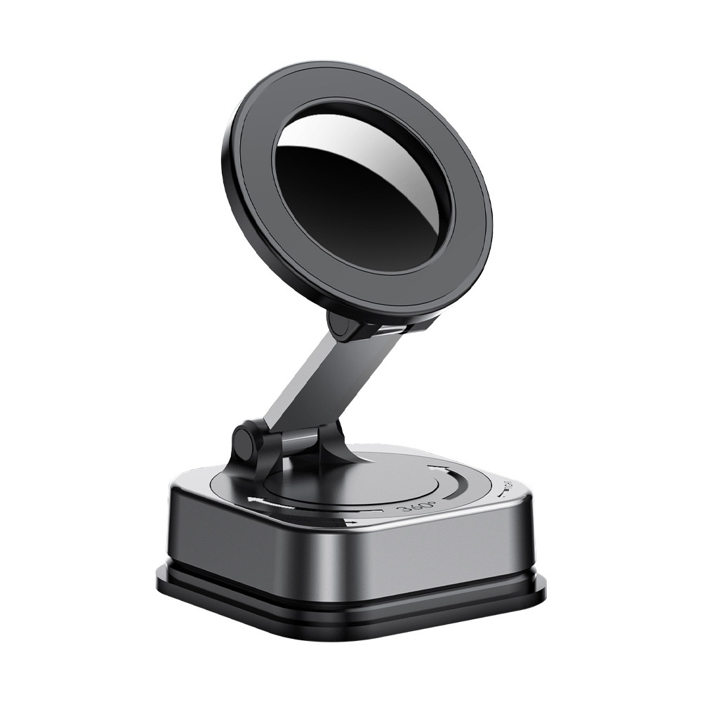 Foldable Magnetic Phone Stand, 360° Rotation Car & Desk Mount with Strong Suction, Black